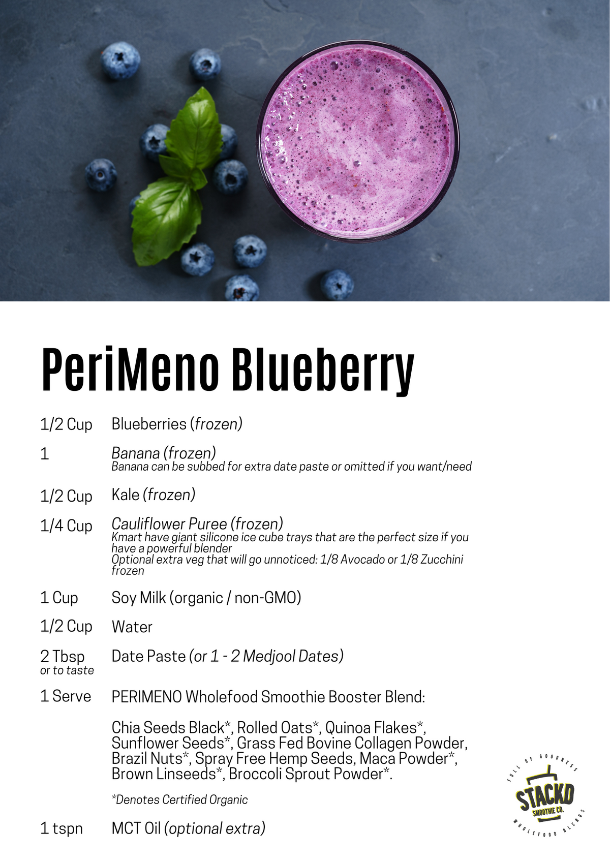 PeriMeno Smoothie Booster - GLUTEN FREE