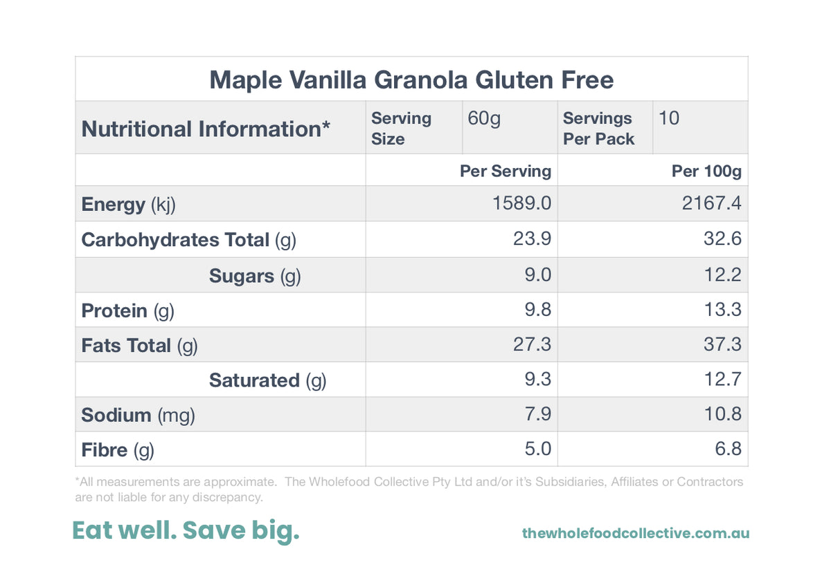 Gourmet GF Granola - Vanilla Maple